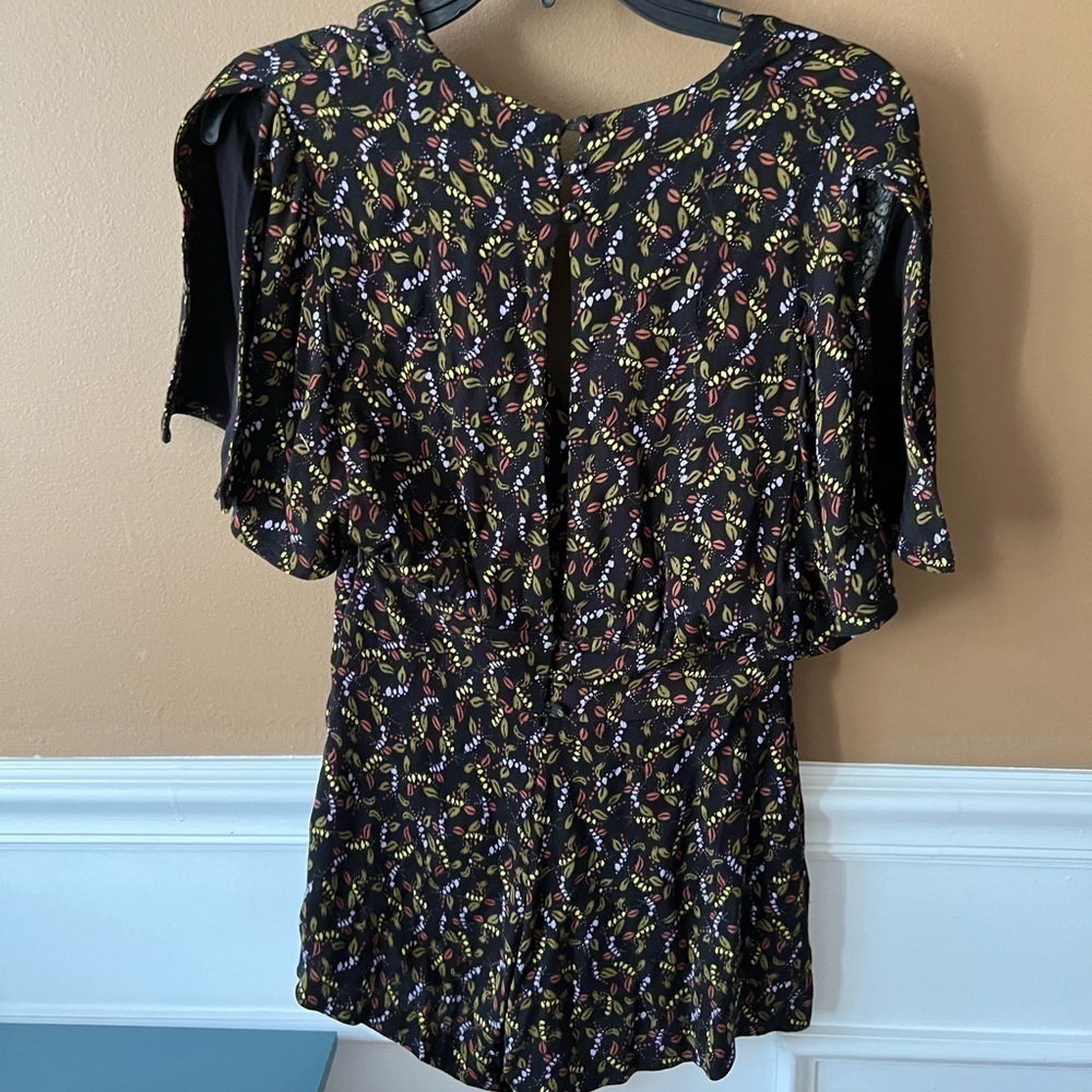 Free People Meet Virginia Printed Romper Size 0 Boho Whimsigoth Whimsical Fairy - Picture 8 of 12